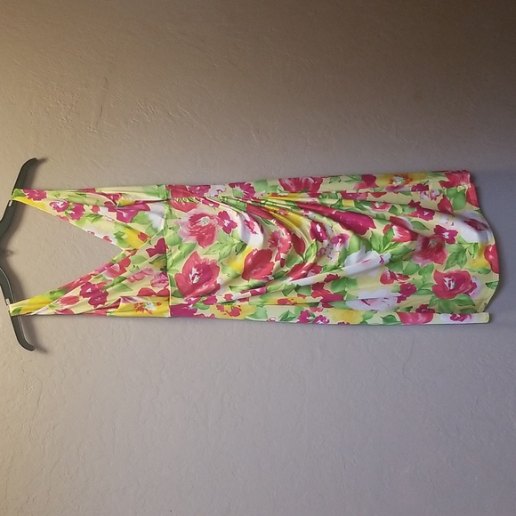 RALPH LAUREN DRESS, Sz 12, Midi, Floral W/gather At Hip, EUC, # 2531 - Picture 1 of 7